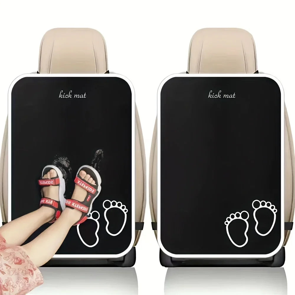 Durable car seat back cover protector - Impact-resistant pad, with footprint design, easy to install, perfect for rear seats, Qme