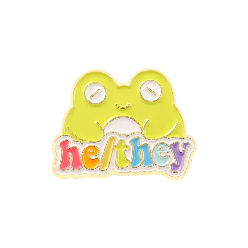 My Pronouns Enamel Pins Cats Butterfly He Him She Her They Them Brooches Lapel Metal Badges Fashion Jewelry Gifts Drop Shipping Qme style 11