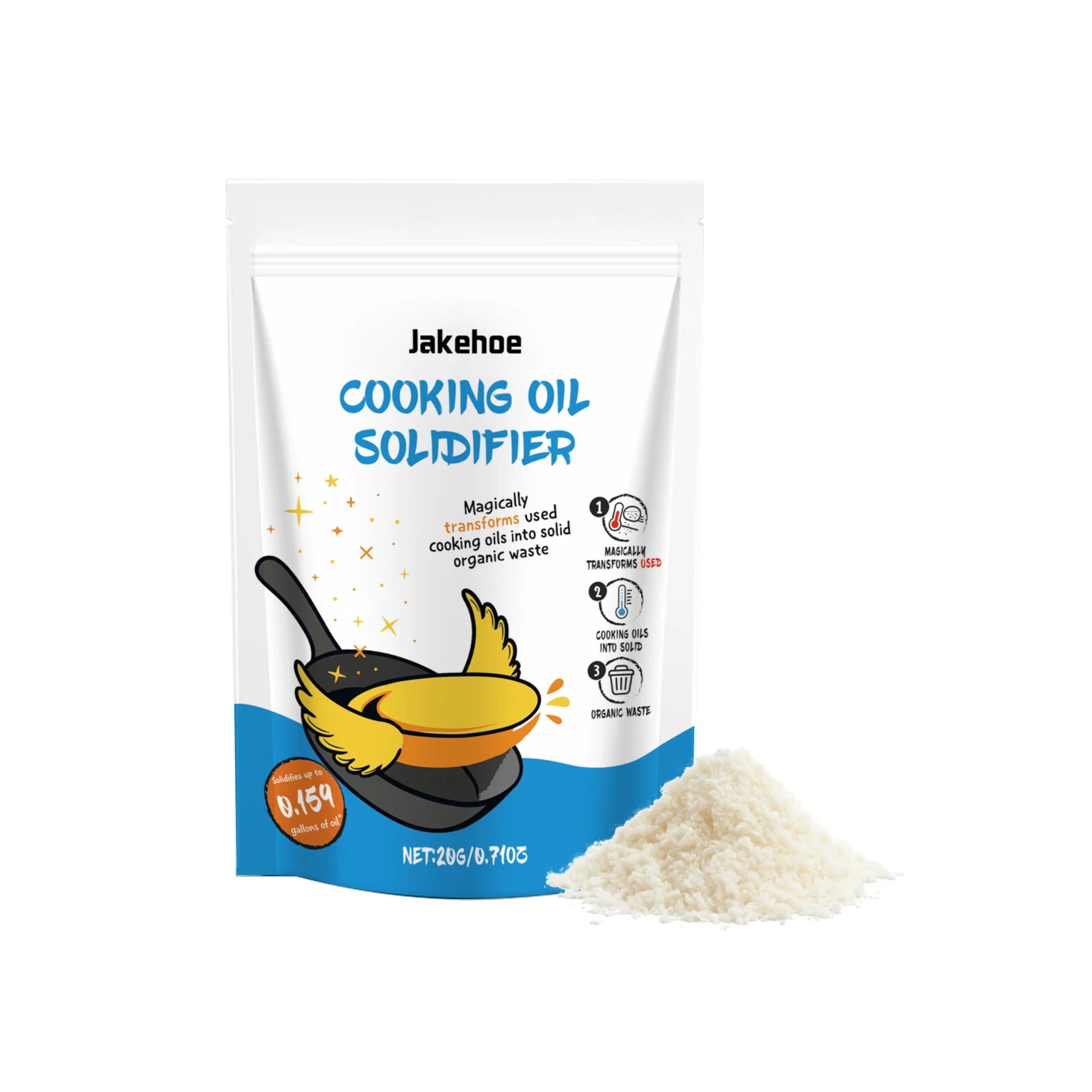Edible Oil Coagulant Quickly Solidify Waste Oil Wide Application Environmental Friendly Kitchen Waste Oil Solidification Powder Qme 20g Boxed