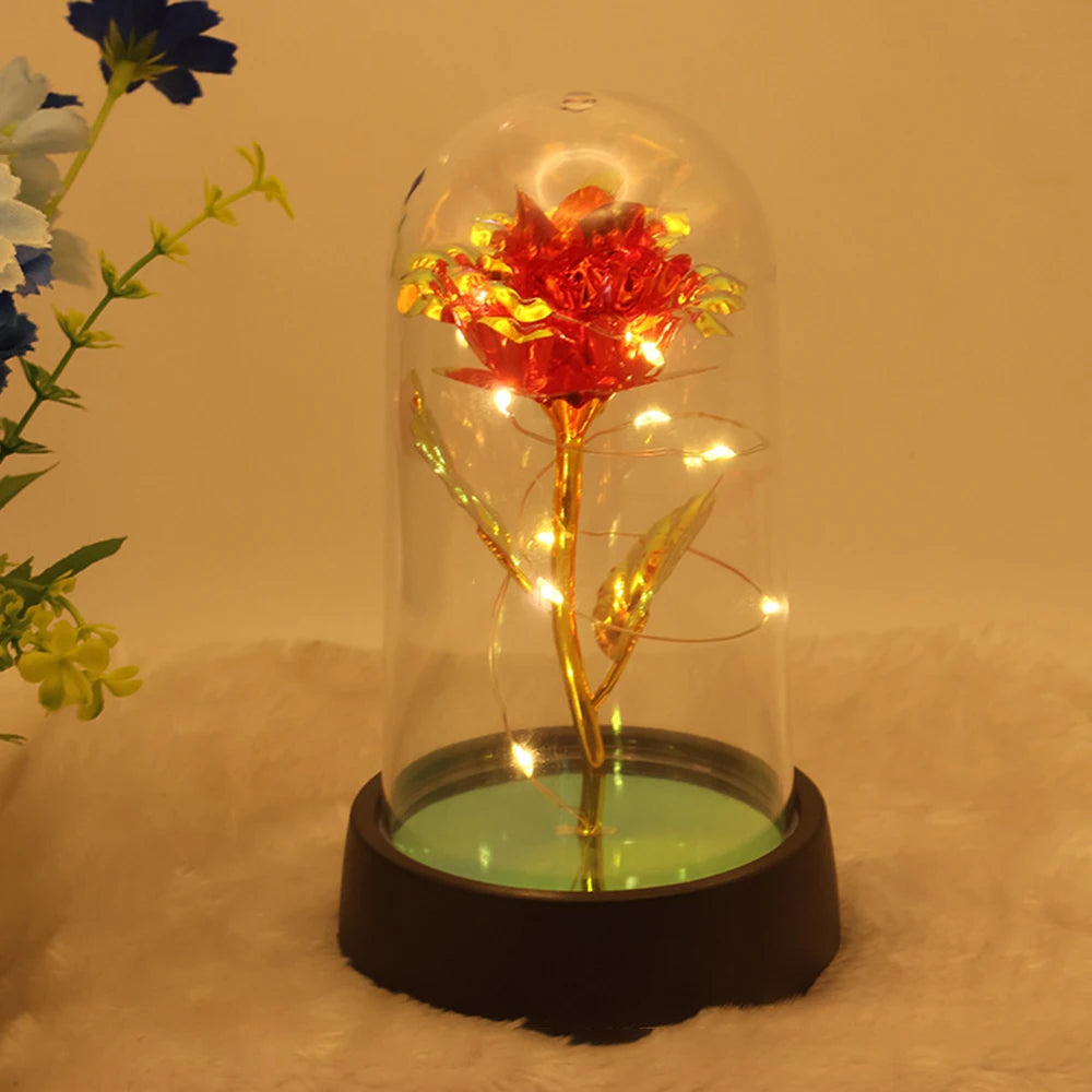 Christmas Decoration Eternal Flower Gift Rose Party Gift Qixi Valentine's Day Birthday Gift Creative Simulation Flower Qme Colorful Red