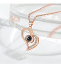 Simple Cutout Heart Collar Necklace Chic Love Designed Neck Pendant Qme Rose Gold