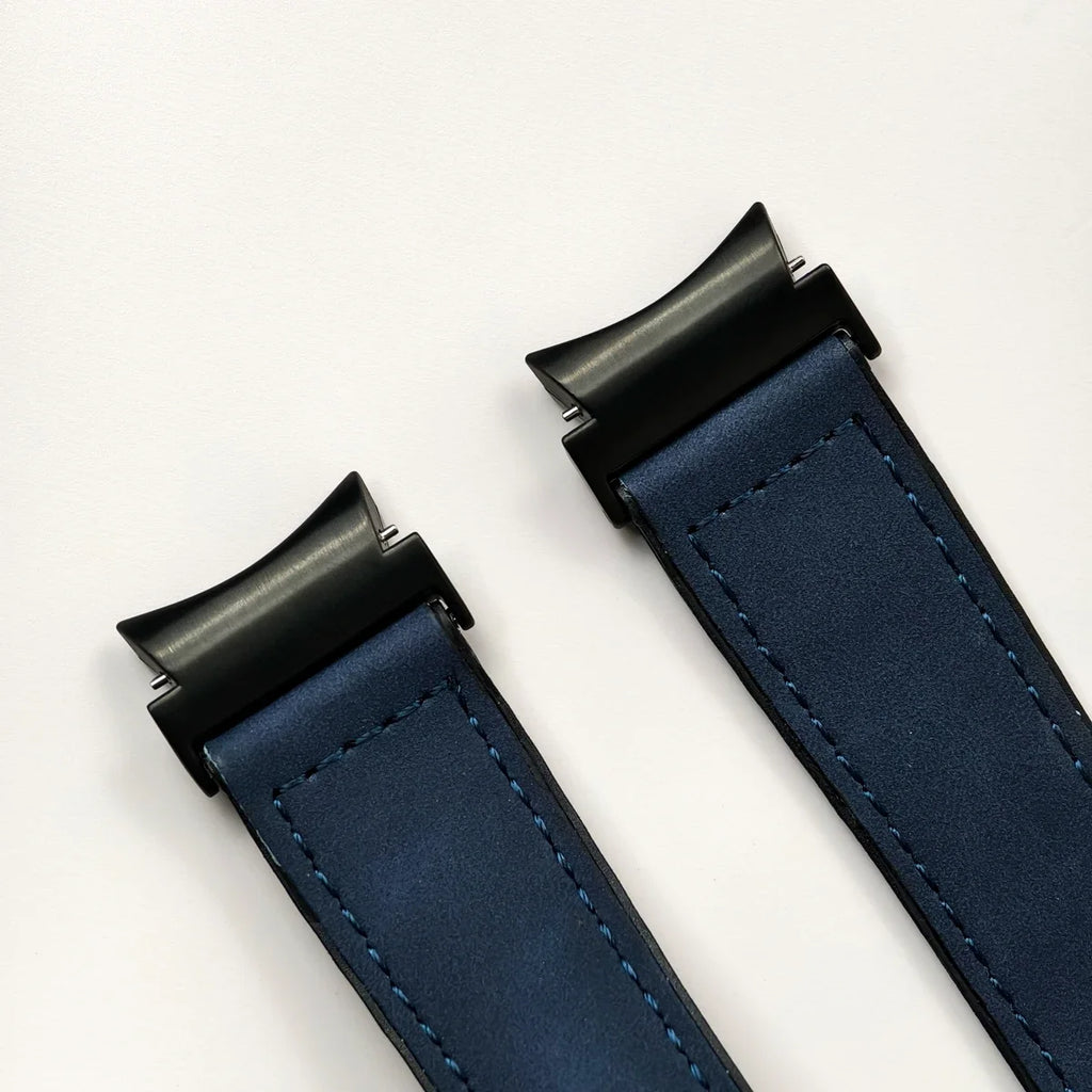 20mm Quick fit Leather Band for Samsung Galaxy Watch 6 5 4 40 44mm watch 5 pro 45 for 6/4 classic 43 47mm 42 46mm No Gaps Strap Qme