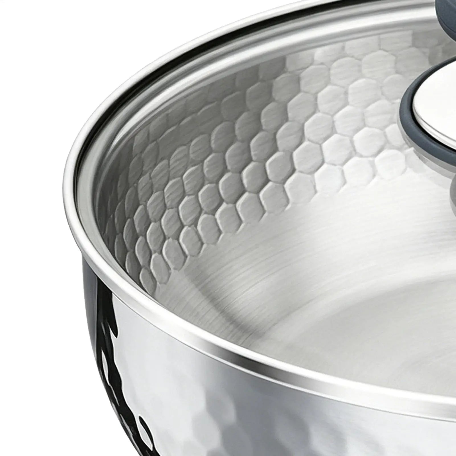 Stainless Steel Pot Non-stick Lid Handle Pour Spout Cooking Steamer Qme