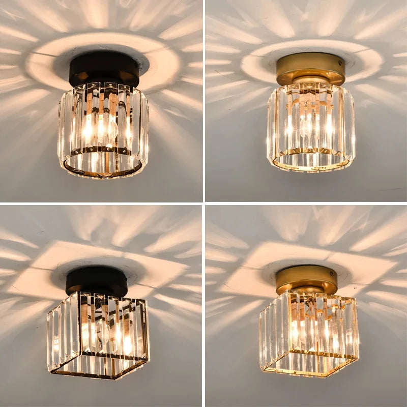 Crystal Ceiling Light Corridor Channel Ceiling Lamp Luxur Balcony Aisle Lamp Home Foyer Track Light Kitchen Ceiling Light Qme