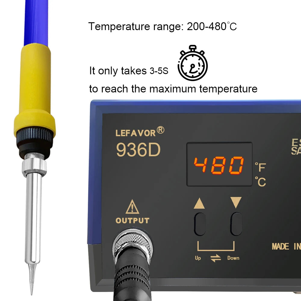 936D 936H 60W Digital Soldering Iron Stations Fast Temperature Qme