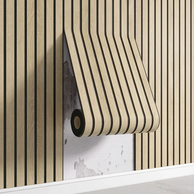 3D Wooden Grid Pattern Wall Panels Waterproof and Durable Wallpaper DIY Peel and Stick Wall Stickers for Home Decoration Qme 5 40cmX3m