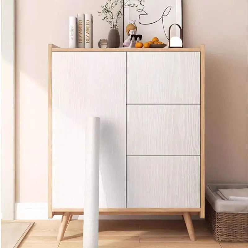 40cm Classic White Wood Grain Wallpaper Self Adhesive Wall Stickers for Kitchen Cabinet Desktop and Old Furniture Renovation Qme