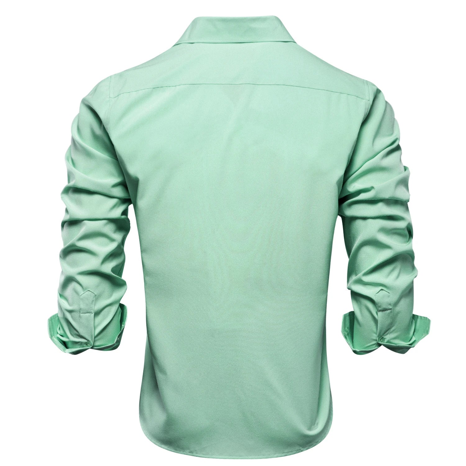 Hi-tie Plain Solid Silk Men's Shirts Long Sleeve Lapel Dress Suit Qme