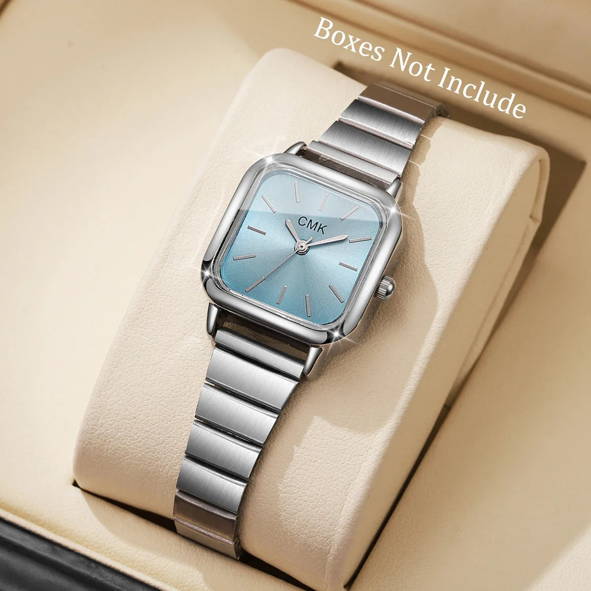 Moda praça relógios femininos de luxo ultra-fino cinta senhoras relógio de pulso de quartzo para senhoras reloj mujer (sem caixa Qme Blue