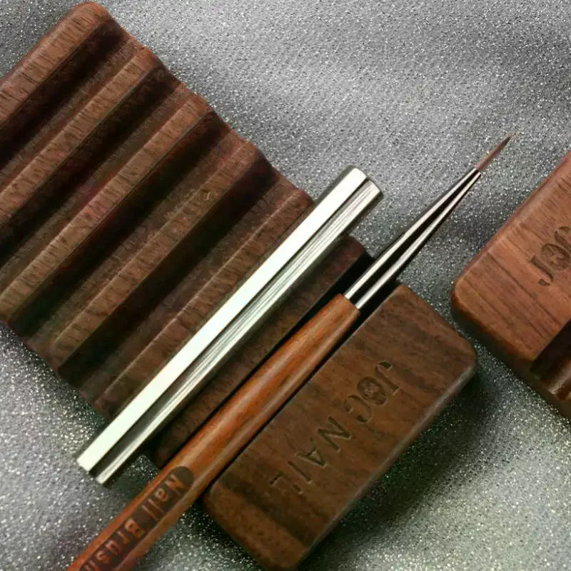 1 Pcs 6 Grids Nail Brush Rack Shelf Painting Pen Rest Holder Stand Wood UV Gel Brush Display Holder Qme