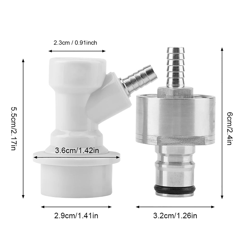Homebrew Stainless Steel Carbonation Cap with Liquid Ball Lock Disconnect 1/4 Inch Barb Carbonator Adapter for Beer Soda Qme