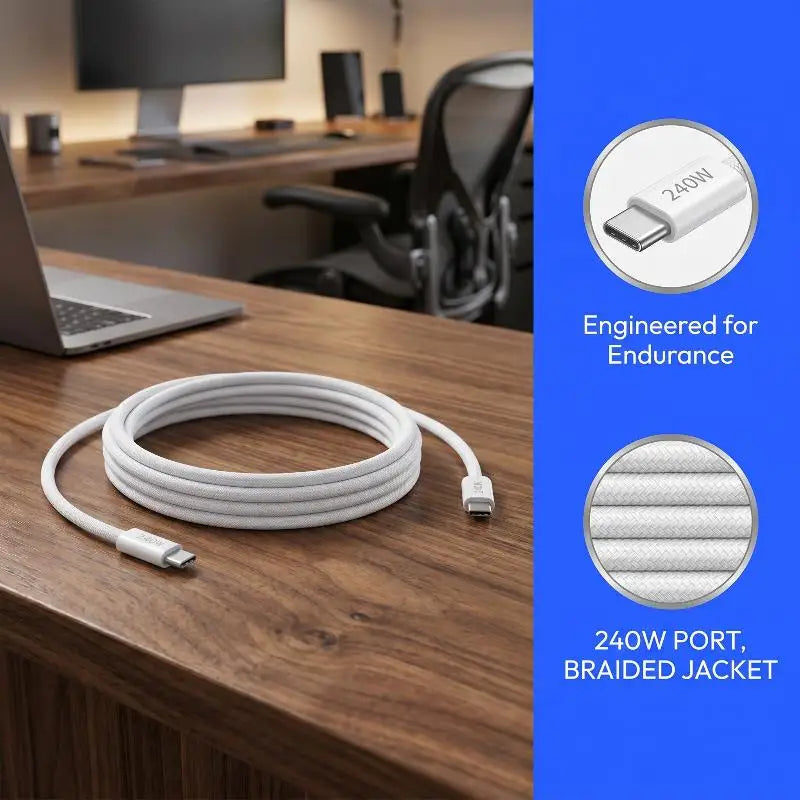 Huawei Universal Charging Cord Speed Data 240W Fast Braided Dual C Qme