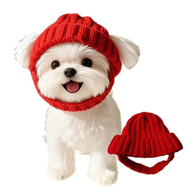 Soft Knit Ear Flaps Keep Warm Small Dogs Winter Indoor Outdoor Use Qme