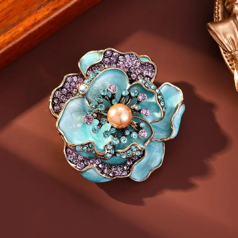 Flower Insert Brooch Metal Branch Pins For Brooches Fashion DIY Clothing Corsage With Insert Flowers Wearable Women Brooch Pins Qme style 9