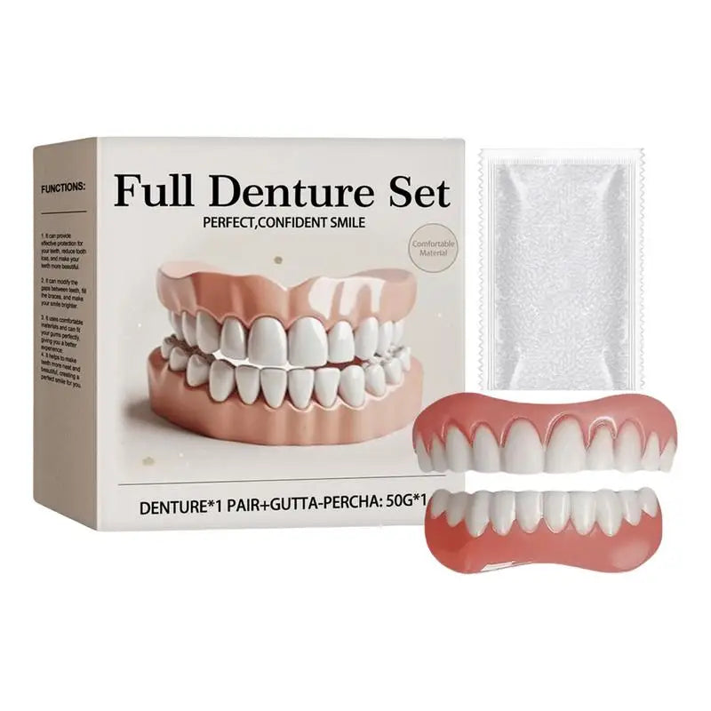 Silicone Denture Natural Safe Professional False Teeth Securing Upper Qme