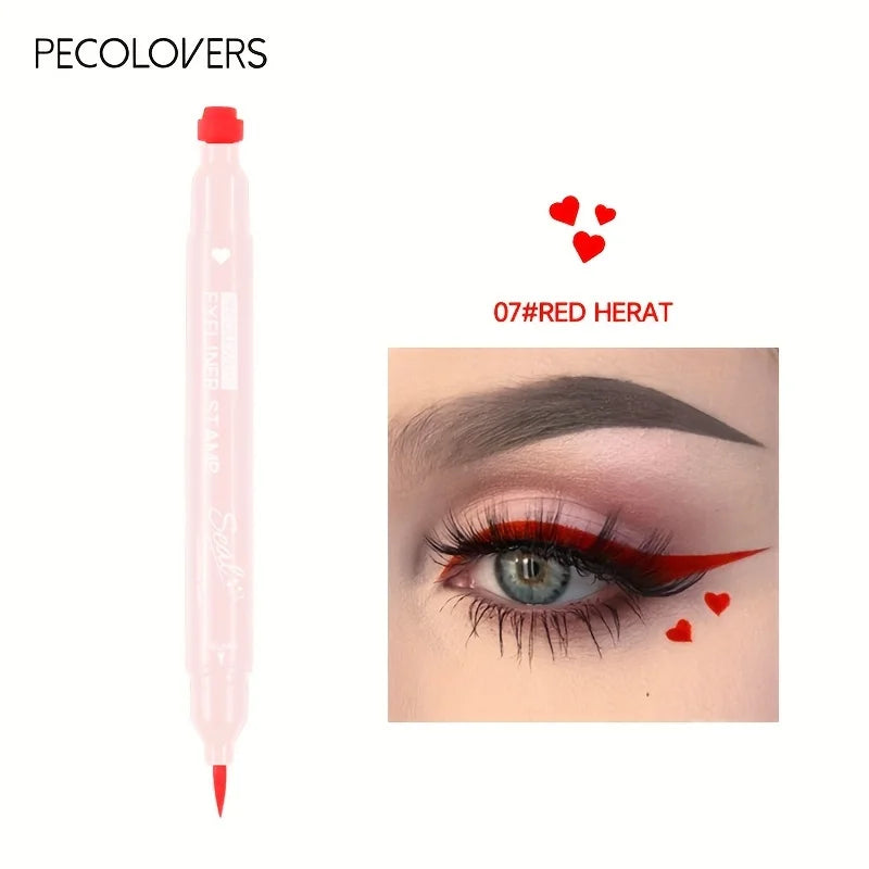 2-in-1 Butterfly & Star Moon Stamp Eyeliner Pen - Long-Lasting, Waterproof Black Liquid Eye Liner Pencil for Flawless Makeup Qme 07