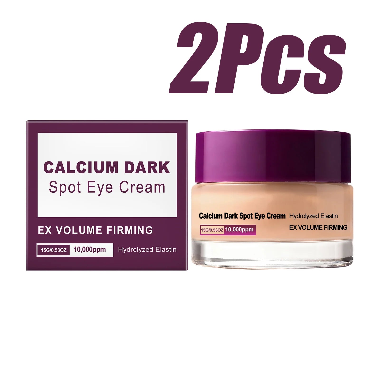 Calcium Dark Spot Eye Cream Collagen Boosting Wrinkle Smoothing Anti-Aging Firming Eye Cream for Wrinkles Puffiness Hydrating Qme 2 x 15g Boxed