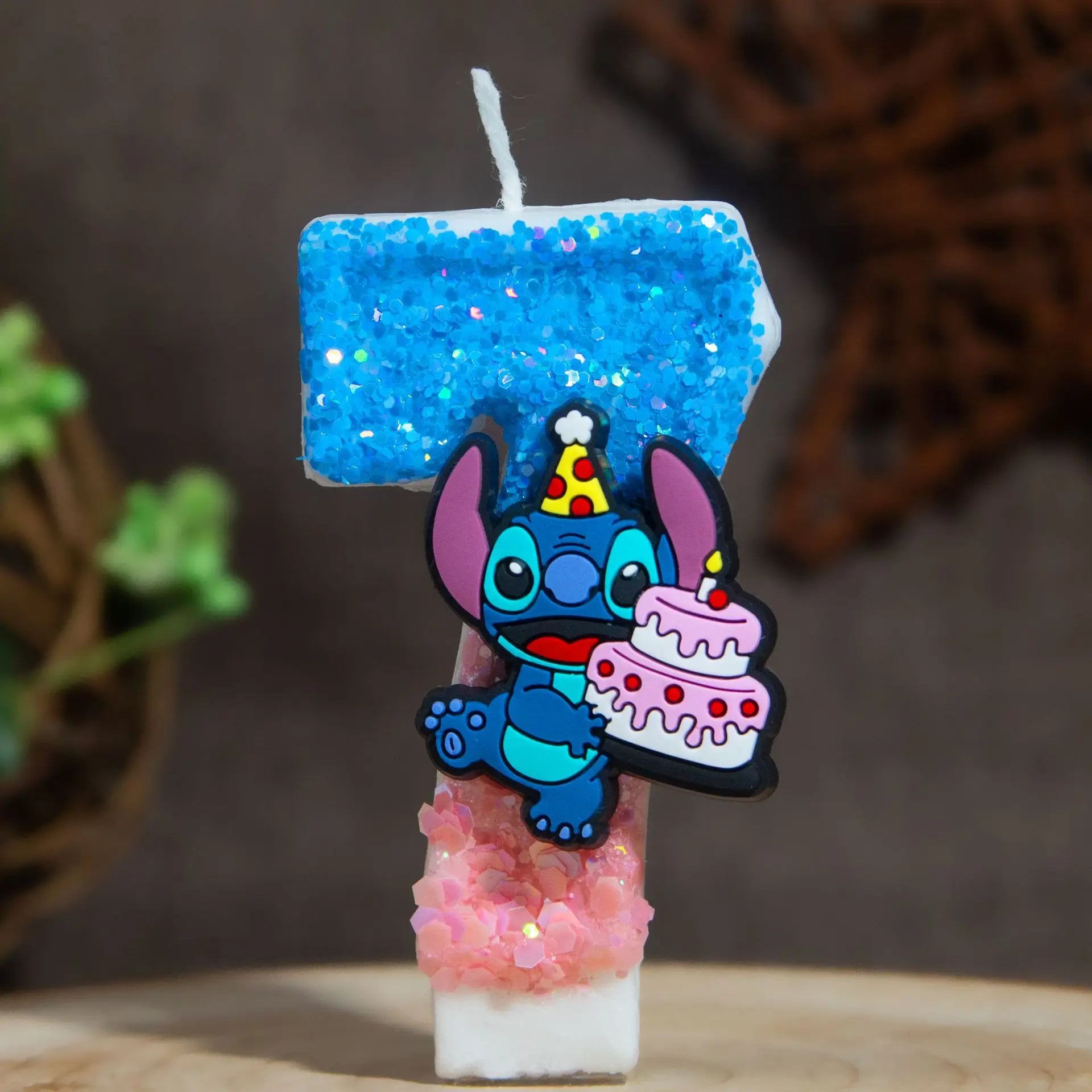 Prince Stitch Digital Candles New Ultra-Glittery Design Birthday Cake Decorations with Festive Candles Qme 7
