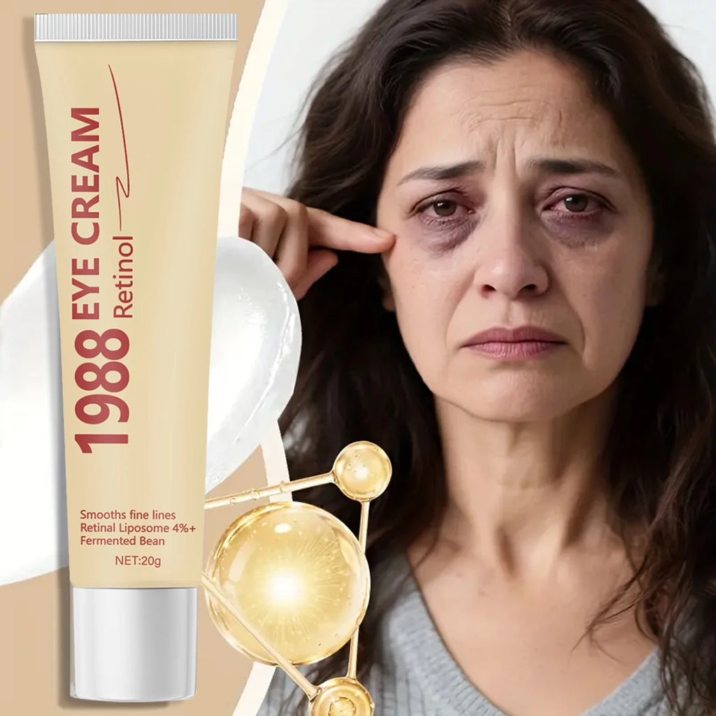 Retinol Eye Cream 1988 with 4% Retinal Liposome & Fermented Bean - Smooths Fine Lines for Elastic, Smooth Skin Qme