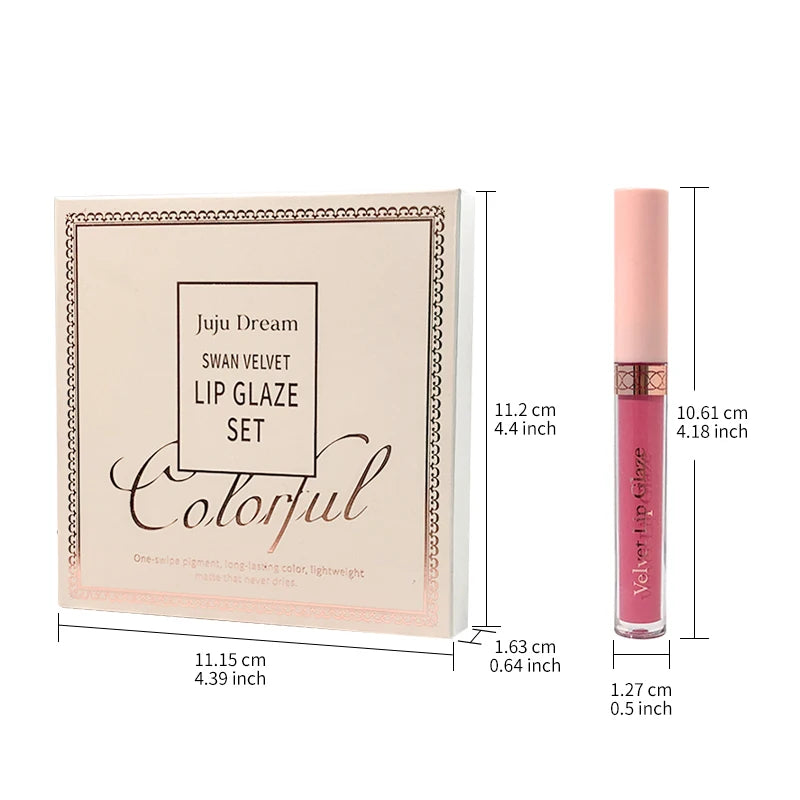 8 Colors Matte Lip Gloss One Swipe Pigment Long Lasting Non-stick Cup Qme