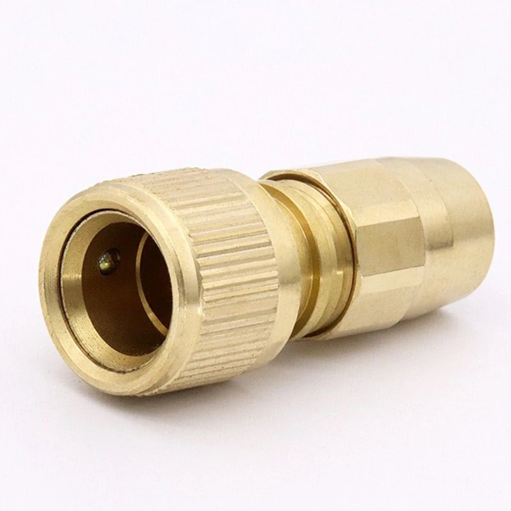 Leak-Resistant Brass Quick Connect Adaptor Used For Expandable Hose Repair And For Garden Water System Maintenance Qme