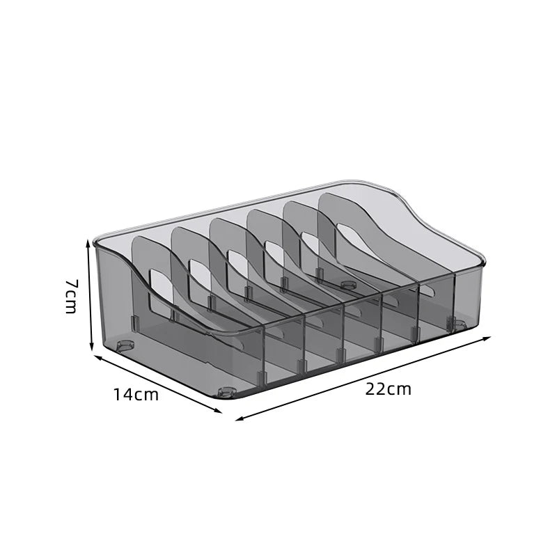 Large Capacity Spice Rack Transparent Divided Cosmetic Food Storage Qme Gray