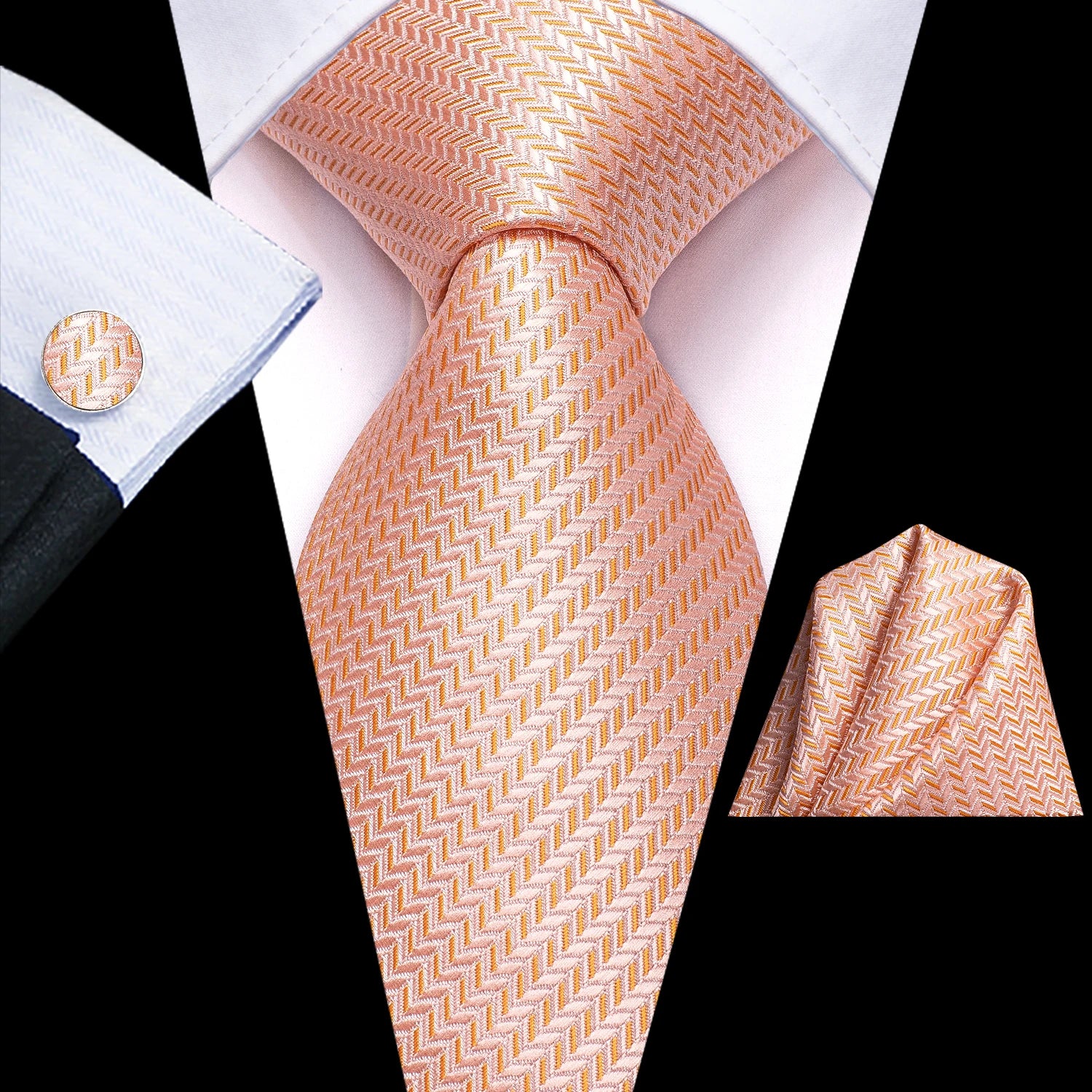 Hi-tie Mens Tie Pink Floral Stripes Solid Paisley Necktie Pocket Qme LDSN3497