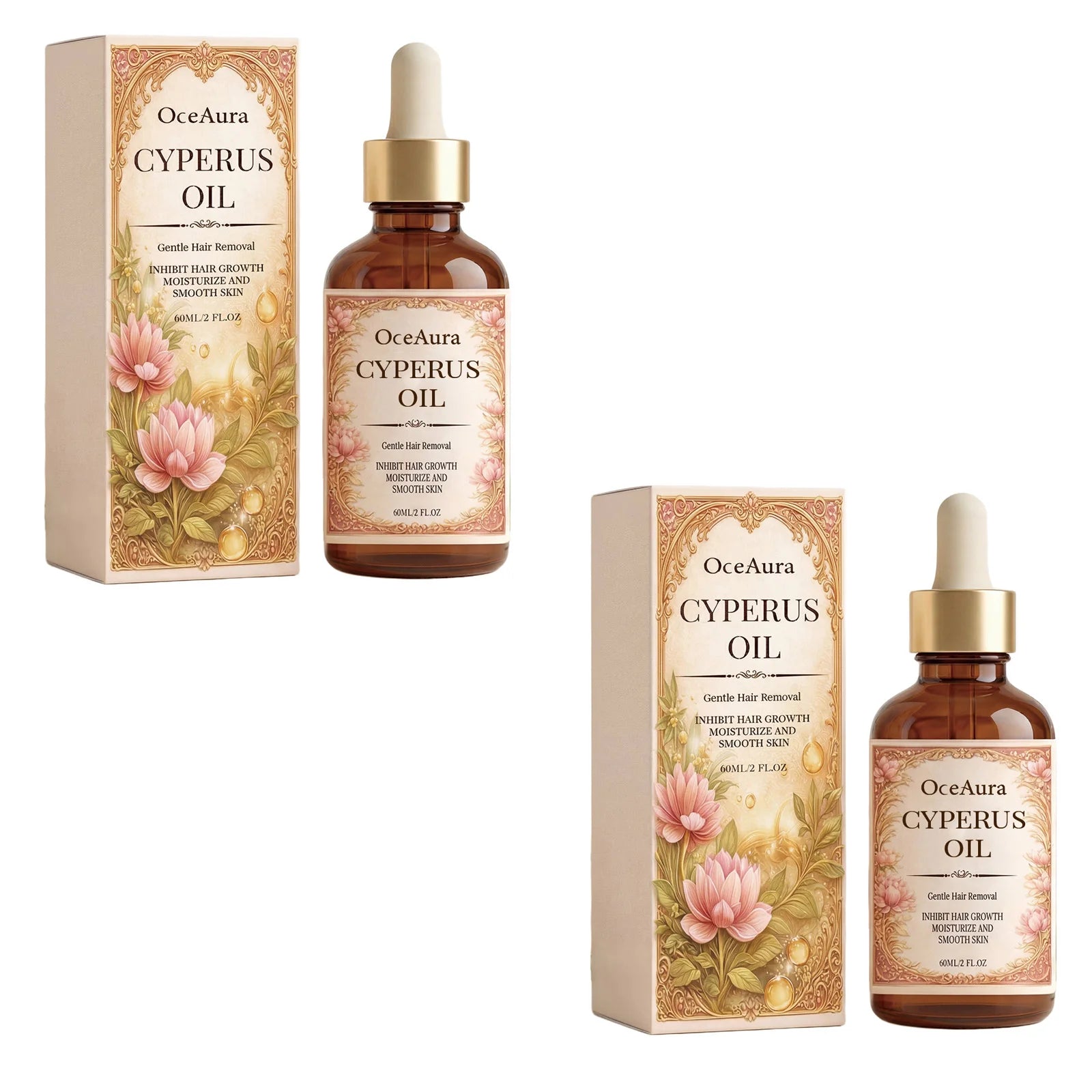 Oceaura Cyperus Rotundus Oil After Hair Removal Body Care Soothe Skin Qme 2 X 60ml Boxed