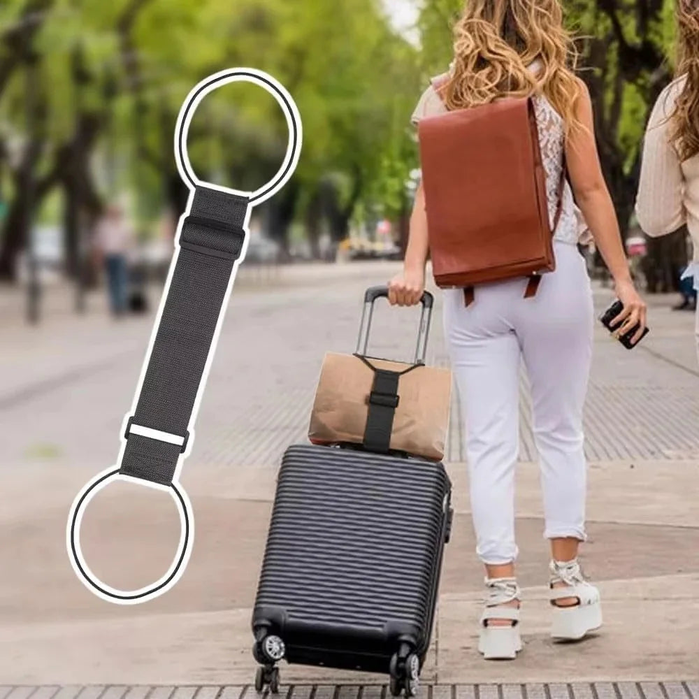 1pc Multifunctional Elastic Suitcase Strap Adjustable Travel Baggage Binding Belt Reusable Travel Carry On Luggage Fixing Strap Qme