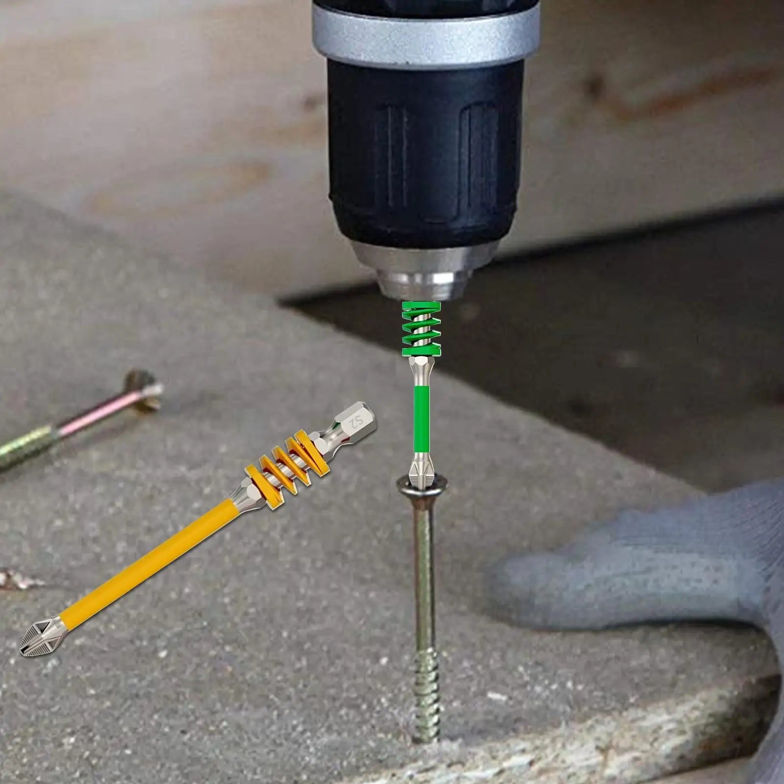 Electric Screwdriver Bits 2 Magnetic Tough Anti-slip Tips Spring Qme