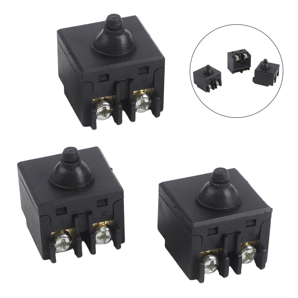 3Pieces Replacement Push Button Switch For For Bosch For GWS6100 Angle Grinder Polisher Compatible Switch Parts For Power Tool Qme Default Title