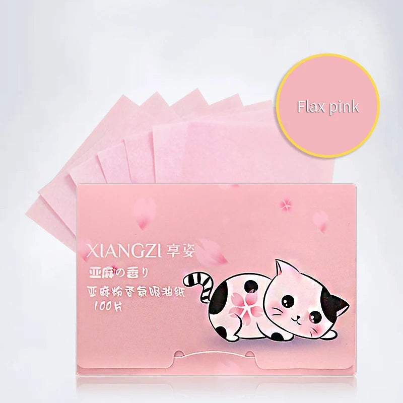100 Protable Face Oil Blotting Paper Matting Wipes Facial Cleanser Qme Pink CN