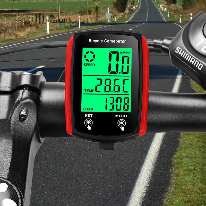 Bicycle Computer Wired Speedometer Bike USB Luminous LCD Rechargeable Odometer for Road Mountain Bike Cycling Speed Counter Qme