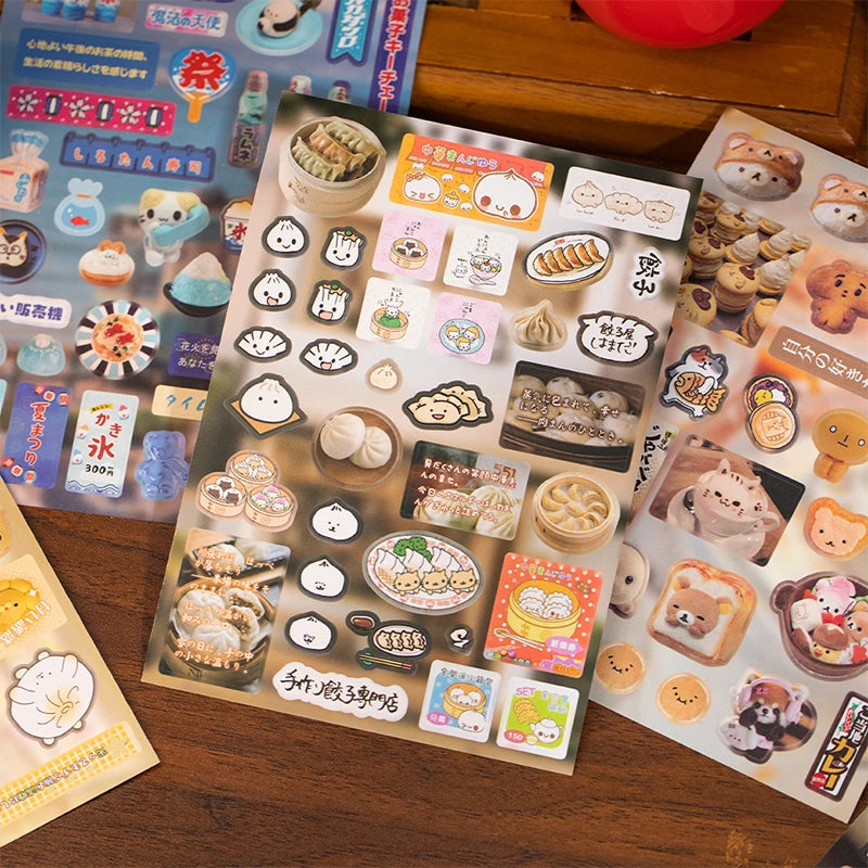 Vibrant Japanese Snack Sticker Book, Izakaya & Dessert Shop Elements, Ideal for DIY Creators & Junk Journal Decoration Qme