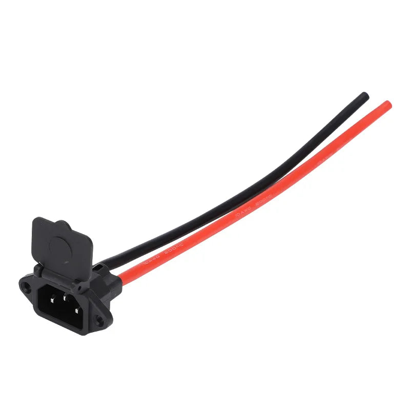 2pcs Electric vehicle lithium battery charging port product socket with cable AC power plug Qme 12AWG 20CM 1