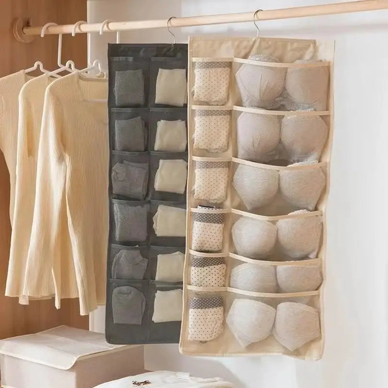 Space Saver Bag Bra Underwear Underpants Socks Wall Shelf Wardrobe Qme