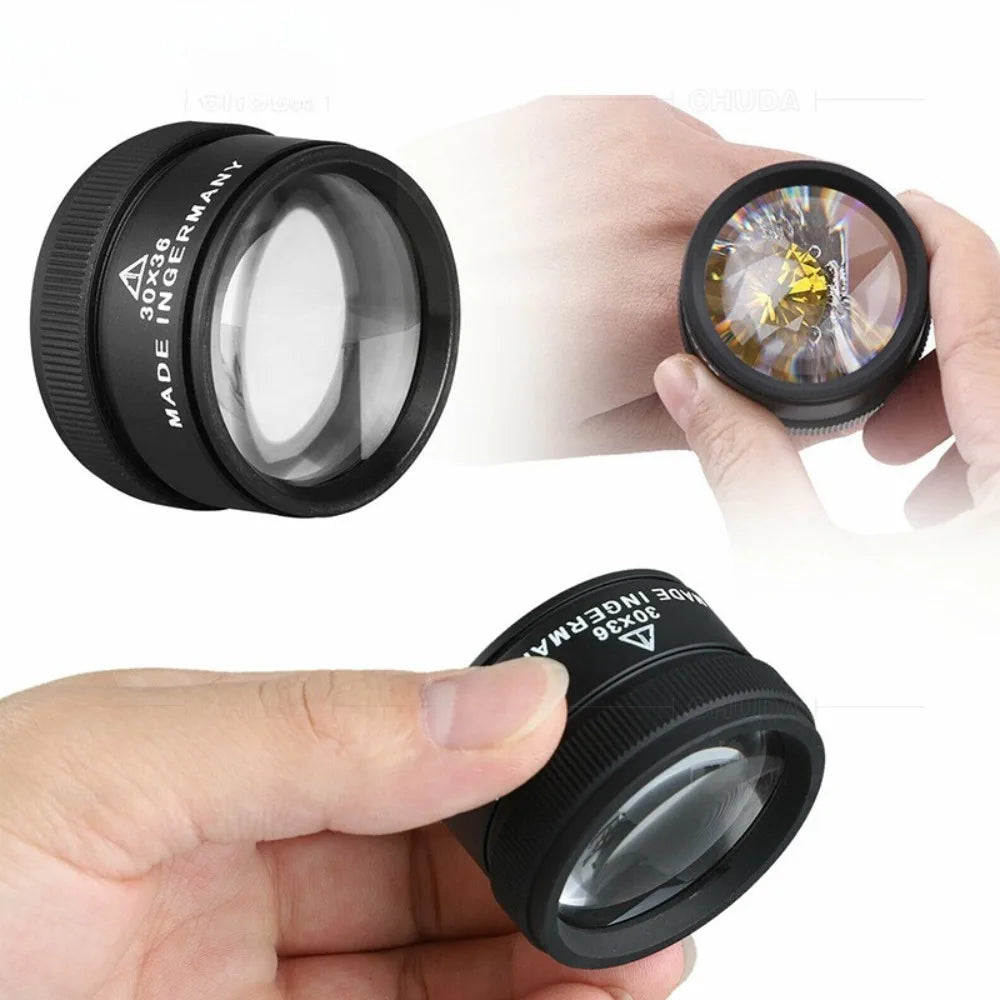 30X36mm Cylindrical Magnifying Glass, Portable Handheld Optical Glass Loupe for Jewelry, Coins, Watch Repair, Reading Qme