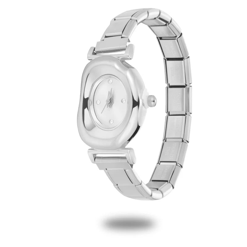 Fashion Women's Stainless Steel Square Triangle DIY High Quality Watch Bracelet Bangle Party Friend Wife Birthday Jewelry Gifts Qme Style 26