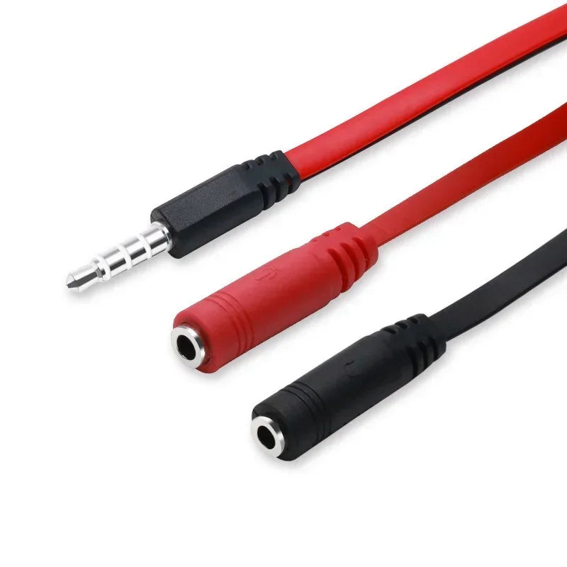 3.5mm Male To Female Mic Headphone Jack Audio Adapter Cable Headphone Splitter 3 for IPhone Samsung Laptop Microphone MP3 Player Qme Gilded