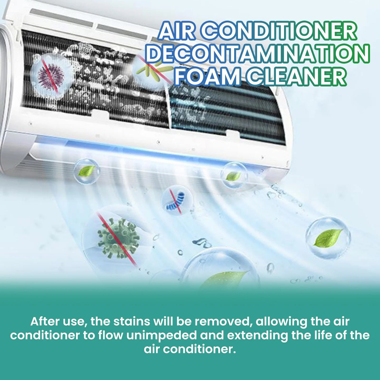 Air Conditioner Foam Cleaner Heavy Duty Coil Dirt Detergent Multipurpose No Washing Foaming Clean Air Conditioner Cleaner Spray Qme