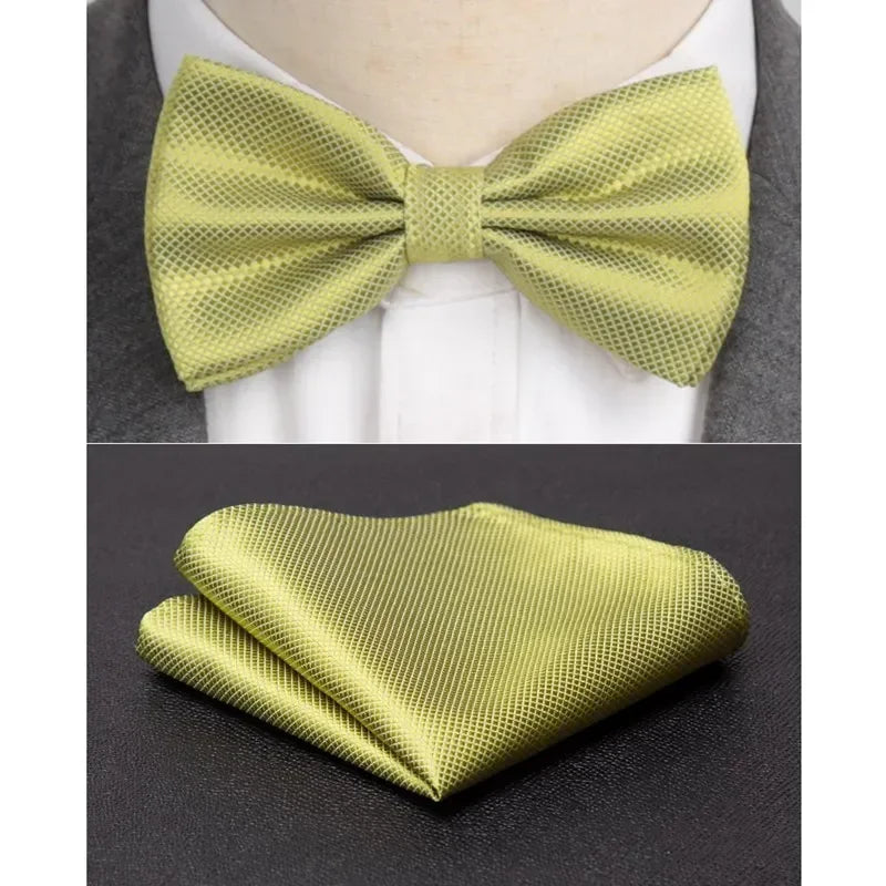 Men Bowtie Cravat Set Solid Fashion Butterfly Party Wedding Bow Ties Girls Formal Dress Tie Mens Bowknot Fashion Accessories Qme Dark Khaki