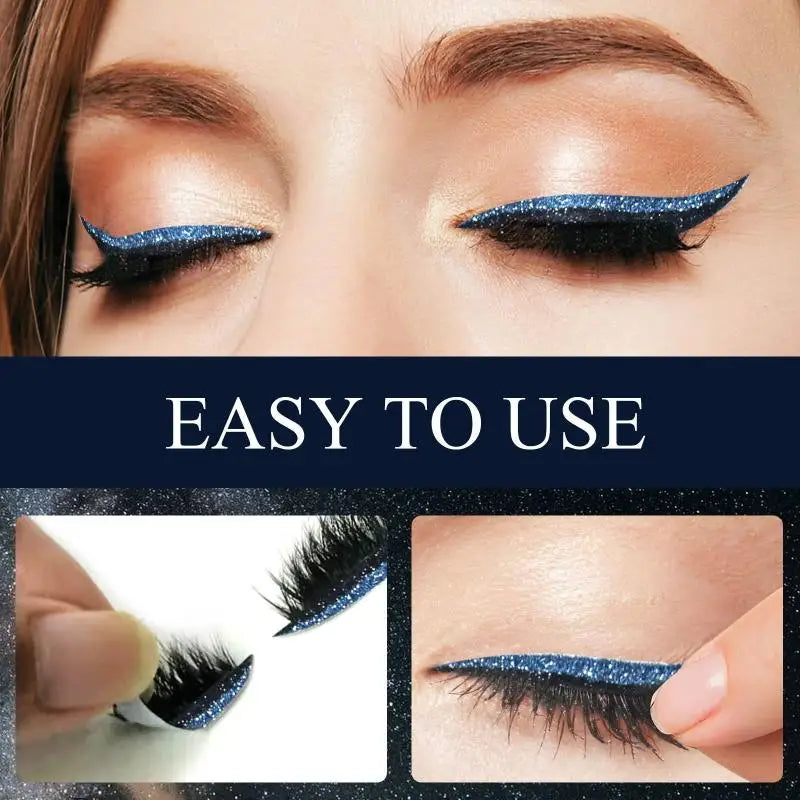 False Eyelash Eyeliner Stickers 4 Pair Waterproof Liner Patches Fast Qme