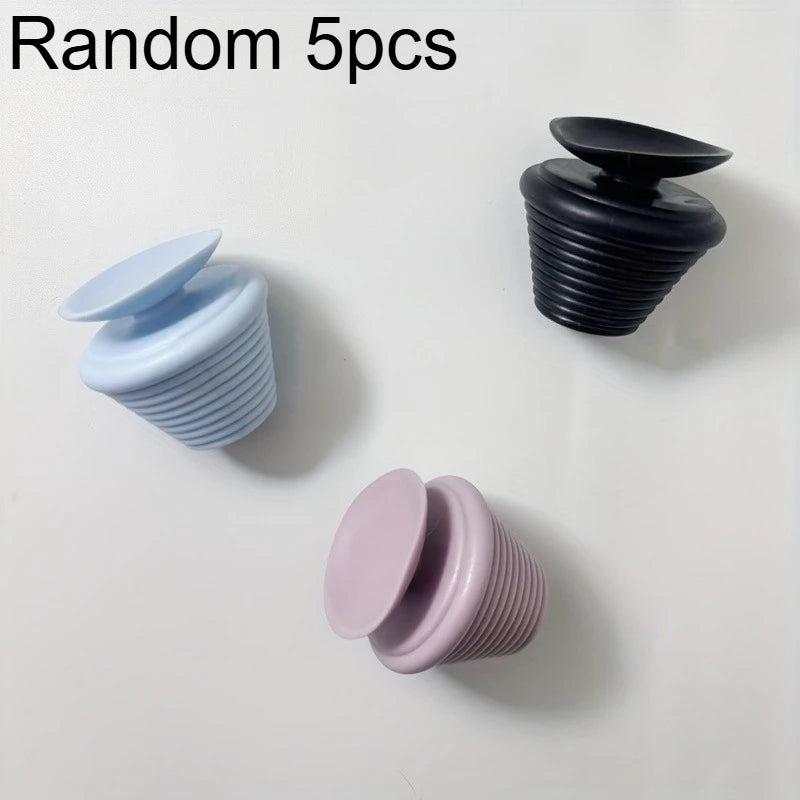 Silicone Floor Drain Core Anti-odor Insect-proof Sewer Deodorant Plug For Bathroom Kitchen Qme Random Color-5pcs