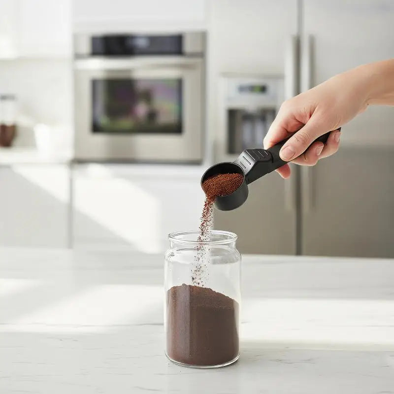 Sliding Leakproof Coffee Scoop Reusable Protein Powder Spoon Funnel Qme