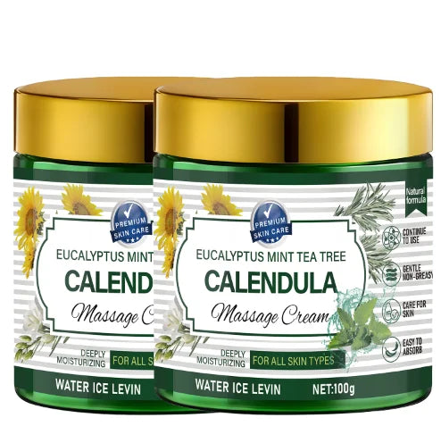 Eucalyptus Mint Tea Tree Calendula Massage Cream with Retinol & Niacinamide - Soothing Body Care Qme green 100g