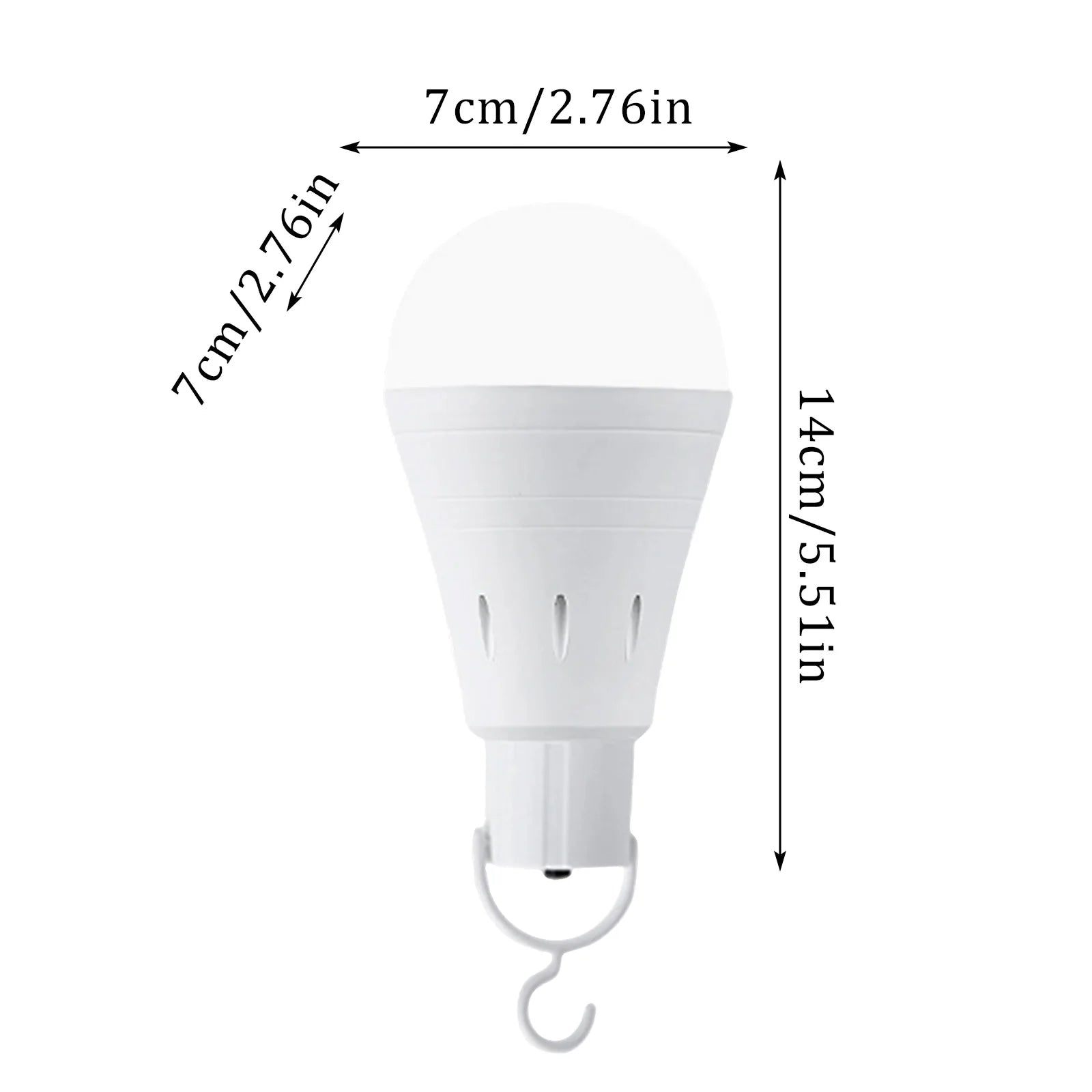 Portable Hanging LED Emergency Bulb with Hook Energy-Saving High-Brightness Bulb Home Power Outage Backup Outdoor Tent Light Qme