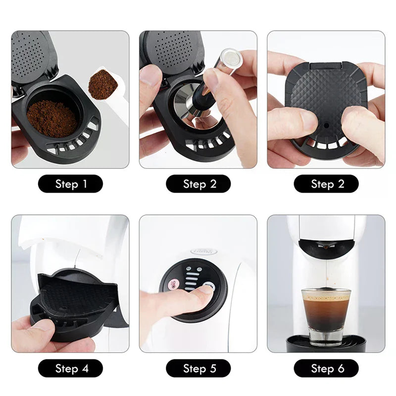 1pc Reusable Capsule Adapter for Coffee Capsule Convert Compatible Qme