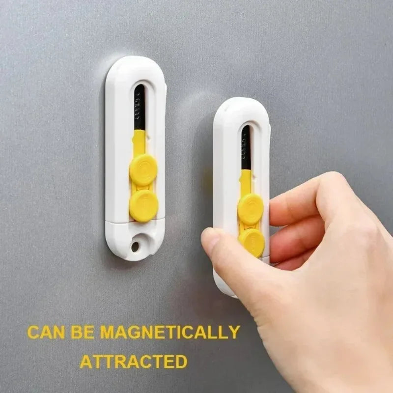 Magnetic Mini Box Cutter Portable Mail Opener Paper Extendable Blade Qme