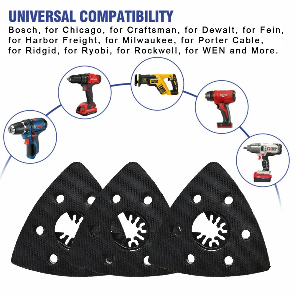 3pcs Triangular Sanding Pads 93mm For Multi-Tool Blades Oscillating Tool Accessories For Power Tool Fore Machine Tools Qme