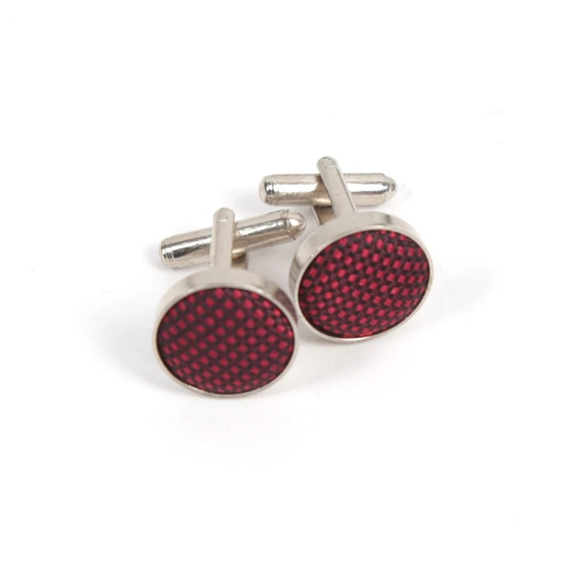 Tie Red Maroon Burgundy Rose Men Pocket Square Cufflinks Jacquard Qme B4